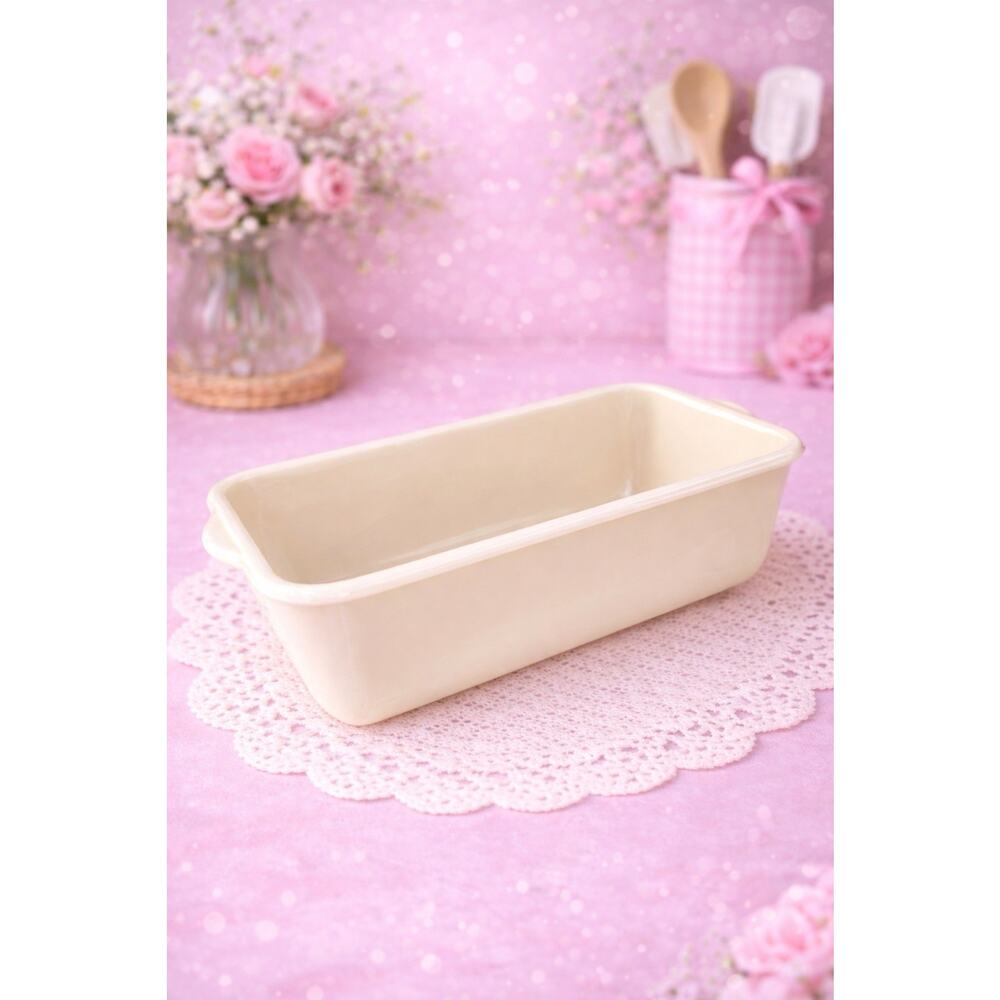 Vintage Ivory Cream Fire King Oven Glass Loaf Pan Casserole Dish